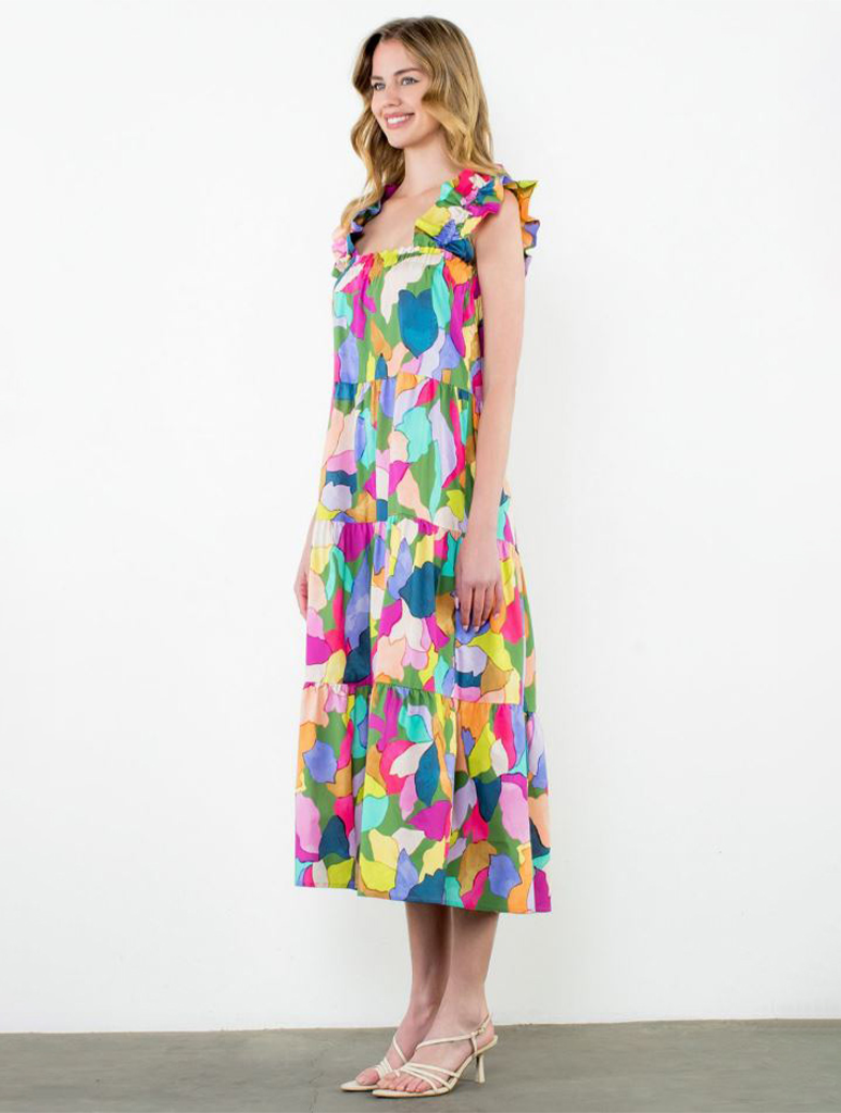 Multi Color Tiered Dress