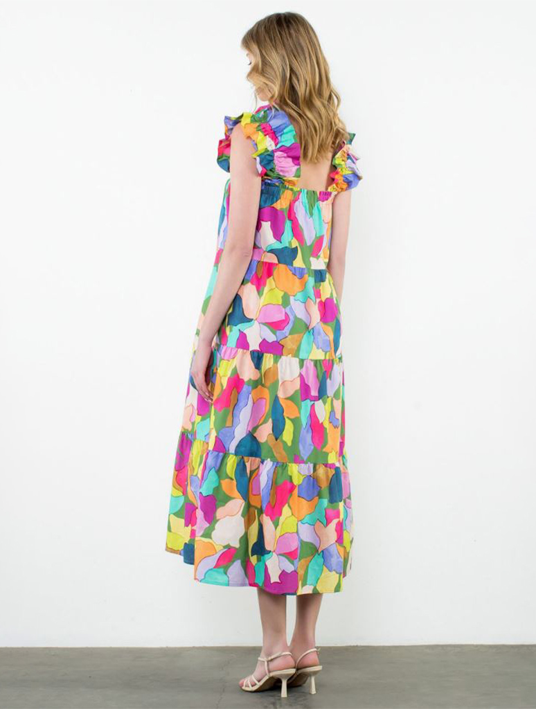 Multi Color Tiered Dress