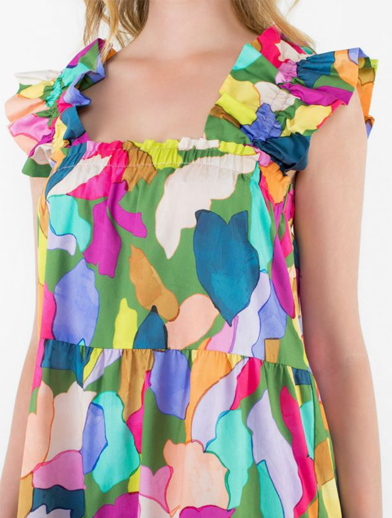 Multi Color Tiered Dress