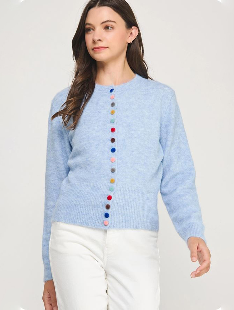 【2025／美品✨】RH Multi Button Crew Cardigan Multi Color Button Knit Cardigan – JAYNE Boutique