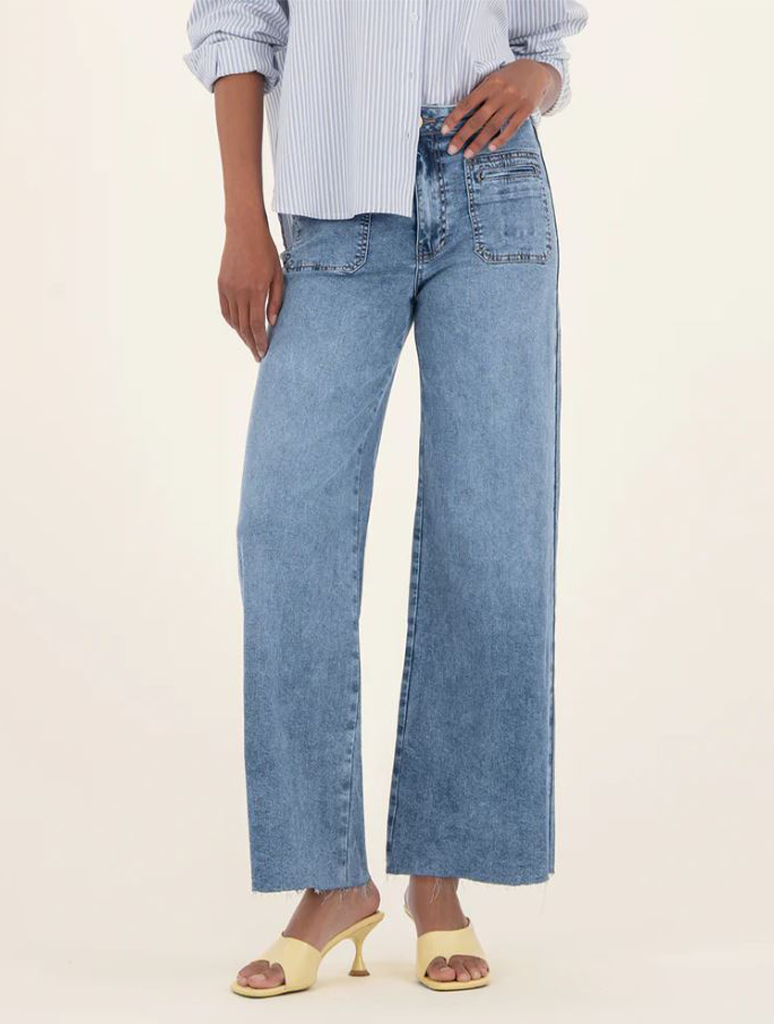 【PORTERNA】Jay over wide jeans JEAN PAUL GAULTIER Layered high-rise wide-leg jeans | NET-A