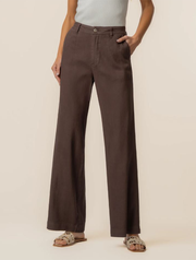 Kut From The Kloth Meg High Rise Wide Leg Linen Pants with Front Pleats