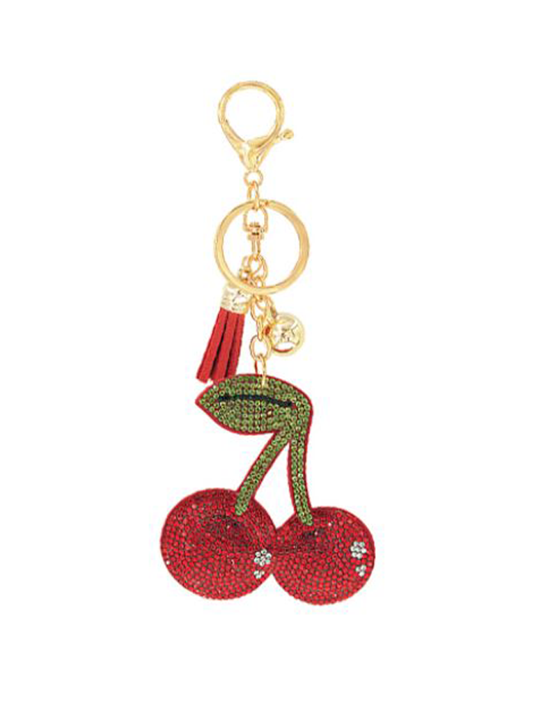 Pave Cherry Keychain/Bag Charm