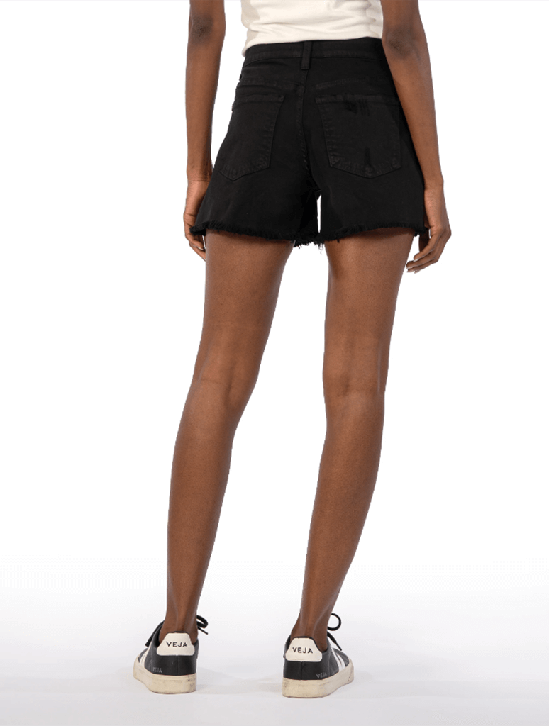 Kut From The Kloth Jane Short with Fray Hem in Black 3
