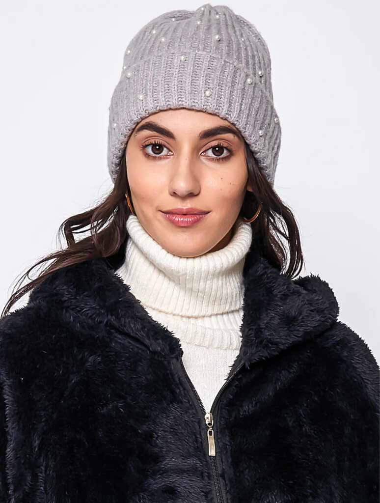 Pearl Embellished Beanie