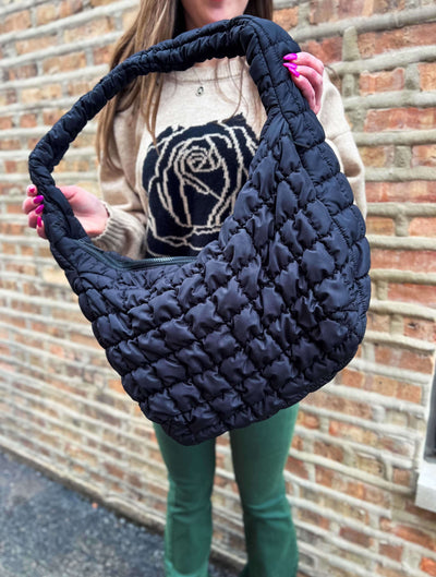 Large Quilted Bag in Black