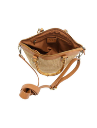 Millie Bamboo Handle Straw Crossbody