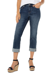 Liverpool Charlie Crop Wide Roll Cuff Jeans