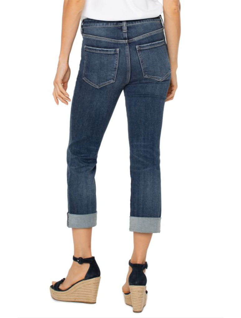 Liverpool Charlie Crop Wide Roll Cuff Jeans