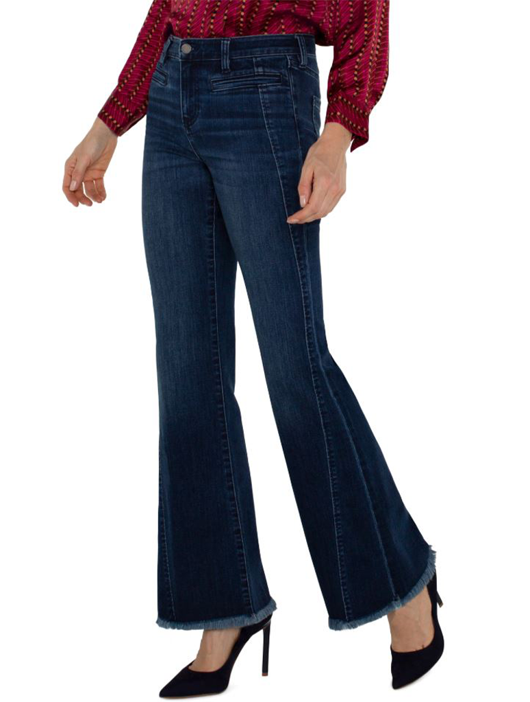 Liverpool Hannah Flare with Welt Pocket and Front Seam Detail
