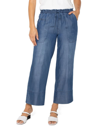 Liverpool Pull On Tie Waist Wide Leg Pant