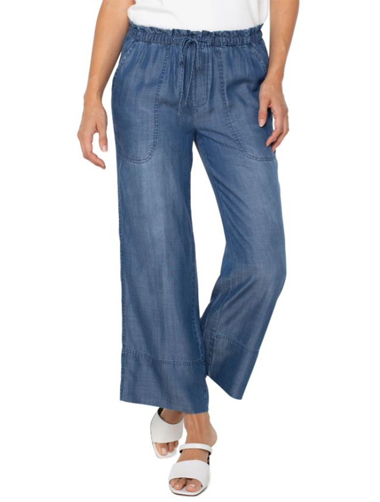 Liverpool Pull On Tie Waist Wide Leg Pant