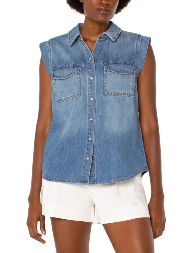 Liverpool Sleeveless Shirt with Pockets