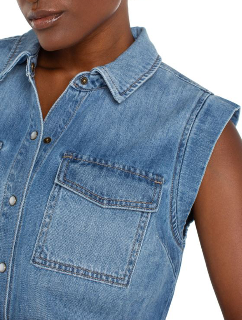 Liverpool Sleeveless Shirt with Pockets