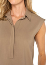 Liverpool Sleeveless Cropped Shirt With Elastic