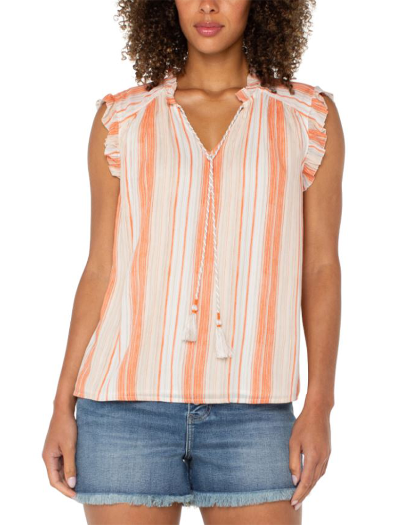 Liverpool Short Sleeve Blouse with Ties