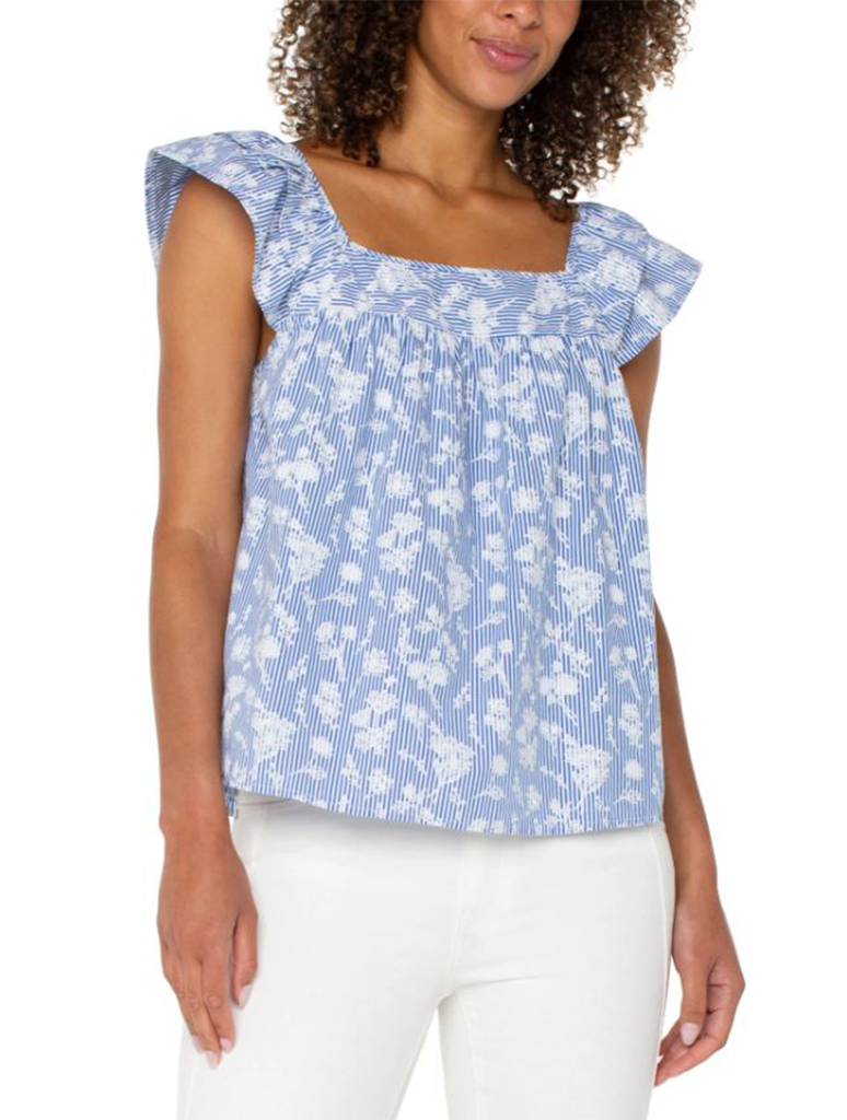 Liverpool Short Sleeve Square Neck Blouse