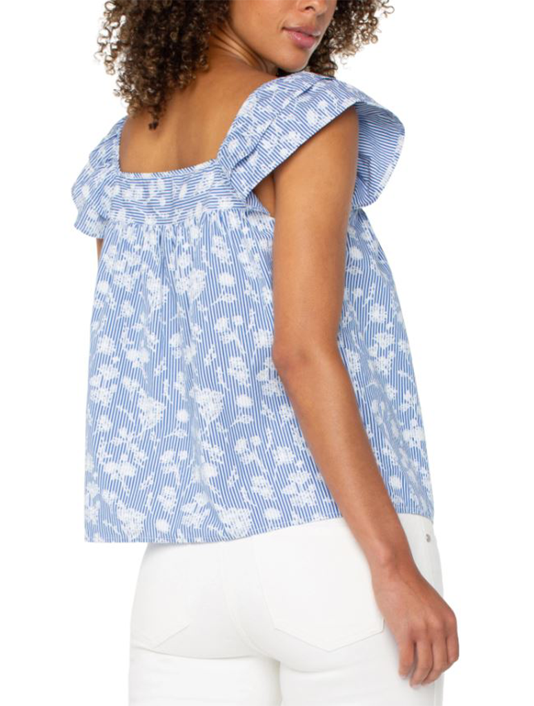 Liverpool Short Sleeve Square Neck Blouse