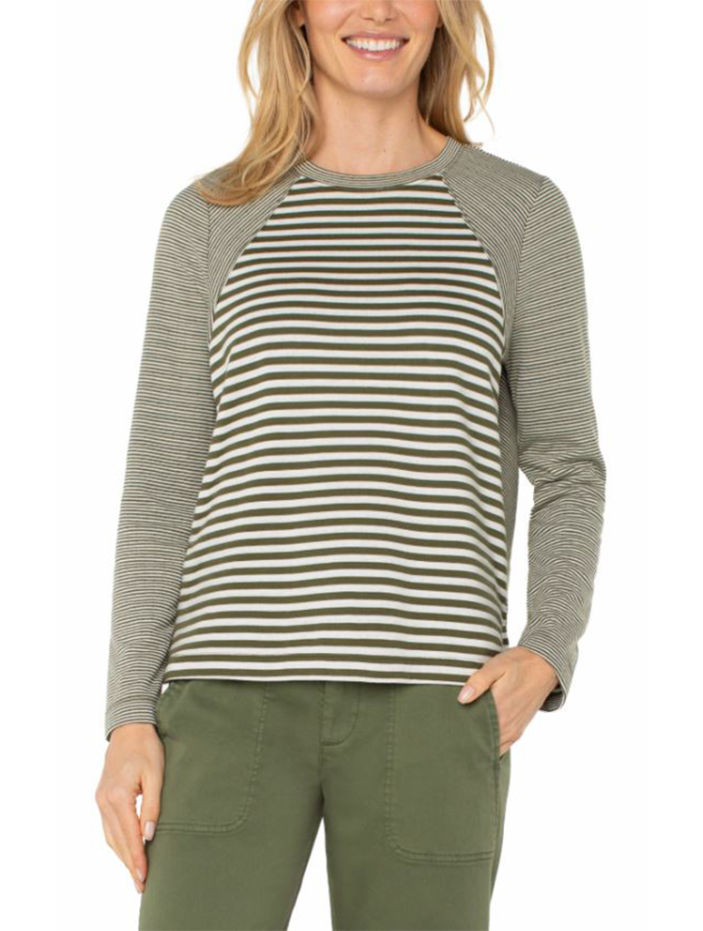 Liverpool Long Sleeve Crew Neck Knit Top With Seaming