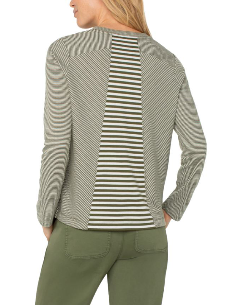 Liverpool Long Sleeve Crew Neck Knit Top With Seaming