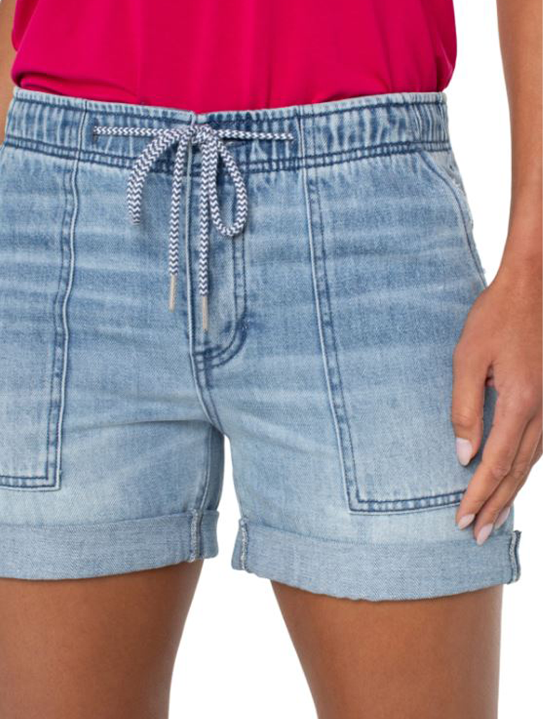 Liverpool Rascal Short with Porkchop Pocket & Cuff Hem