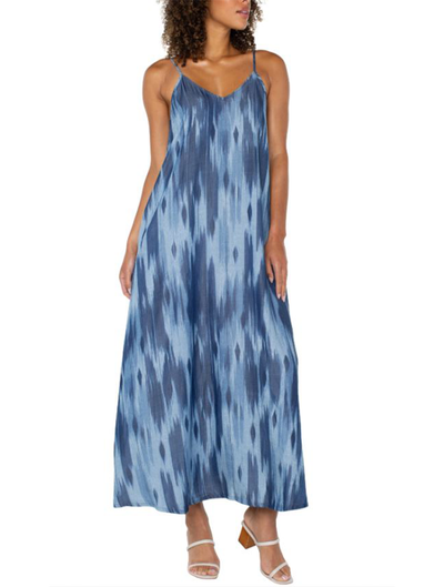 Liverpool Spaghetti Strap Maxi Dress with Pockets