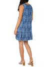 Liverpool Easy V-Neck Ruffle Fray Dress with Pockets