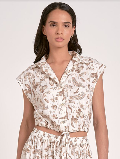 Cap Sleeve Collared Top