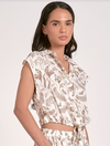 Cap Sleeve Collared Top