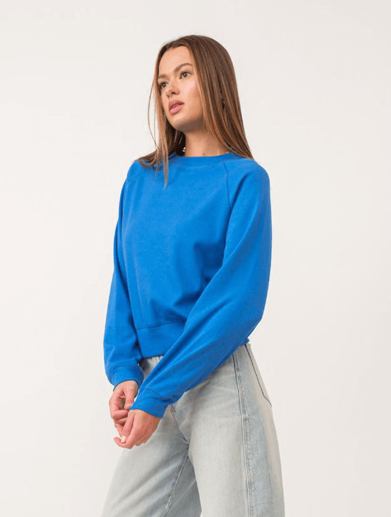 Basic Rib Comfort Sweatshirt in Blue