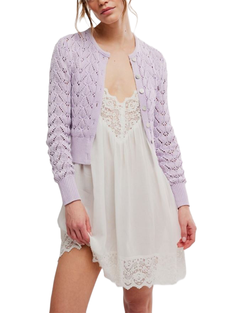 Free People Pretty In Pointelle Cardi
