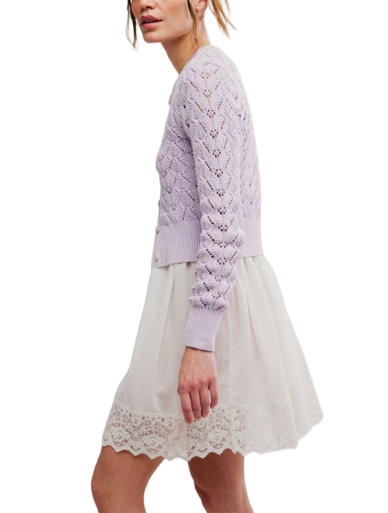 Free People Pretty In Pointelle Cardi