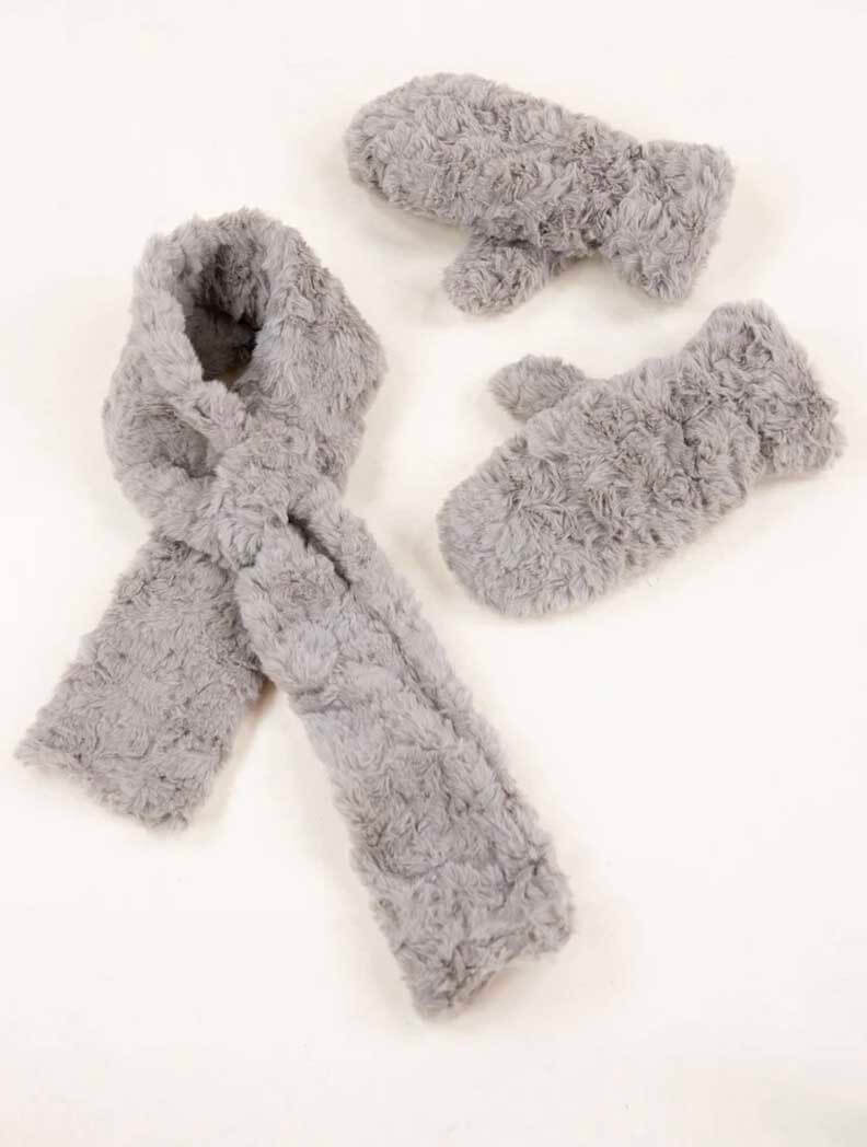 Minky Swirls Faux Fur Keyhole Scarf