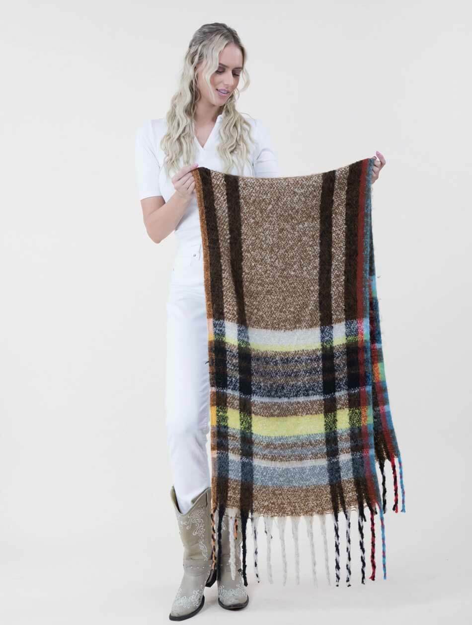 Modern Plaid Long Scarf  (Final Sale)