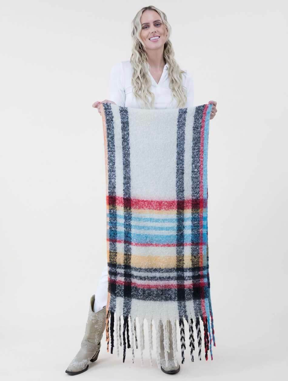 Modern Plaid Long Scarf  (Final Sale)