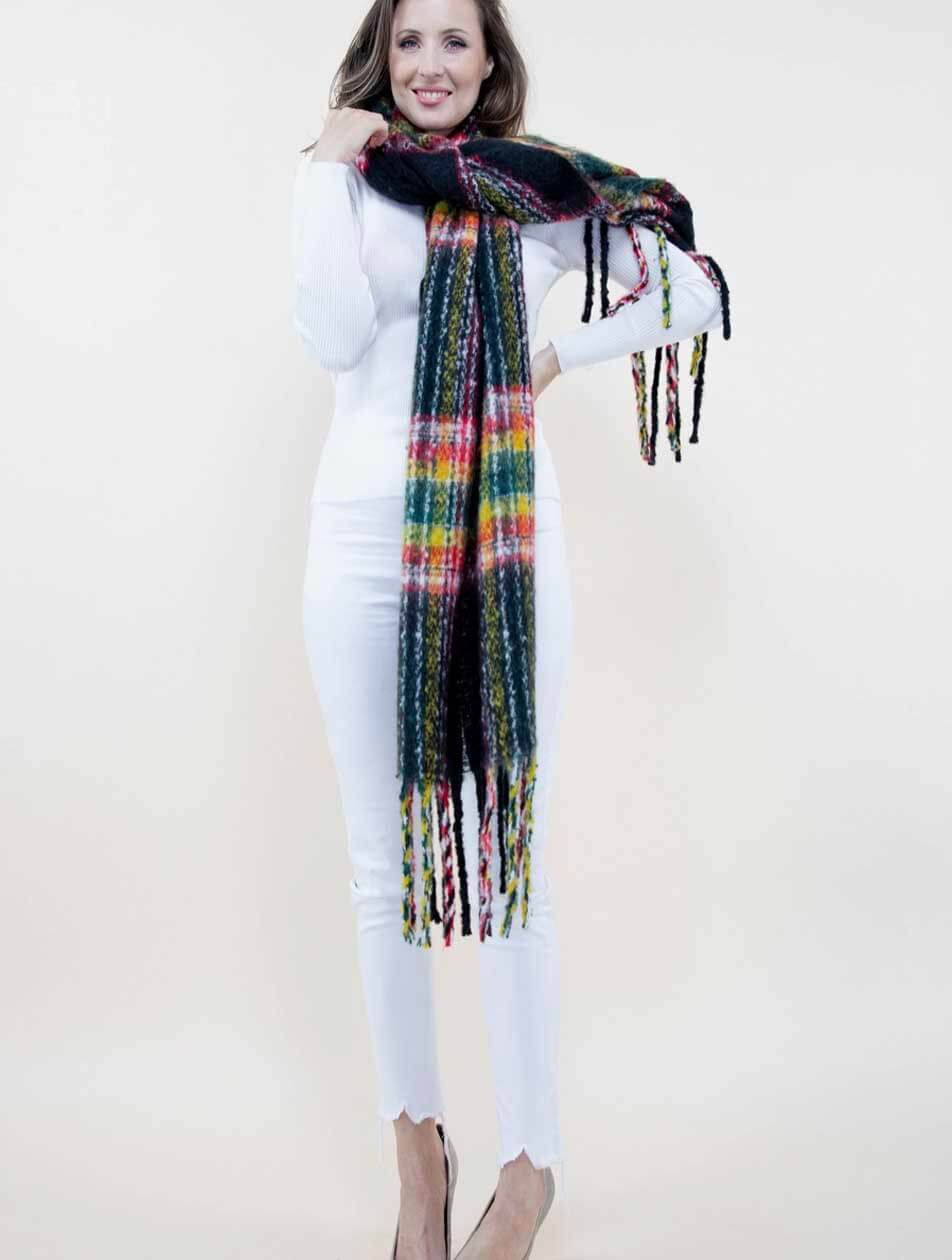 Vibrant Colorful Plaid Scarf (Final Sale)