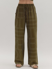 Abstract Pattern Wide Leg Pants