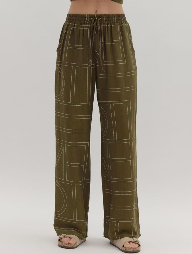 Abstract Pattern Wide Leg Pants