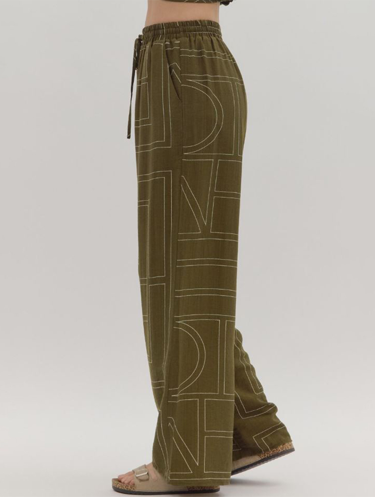 Abstract Pattern Wide Leg Pants