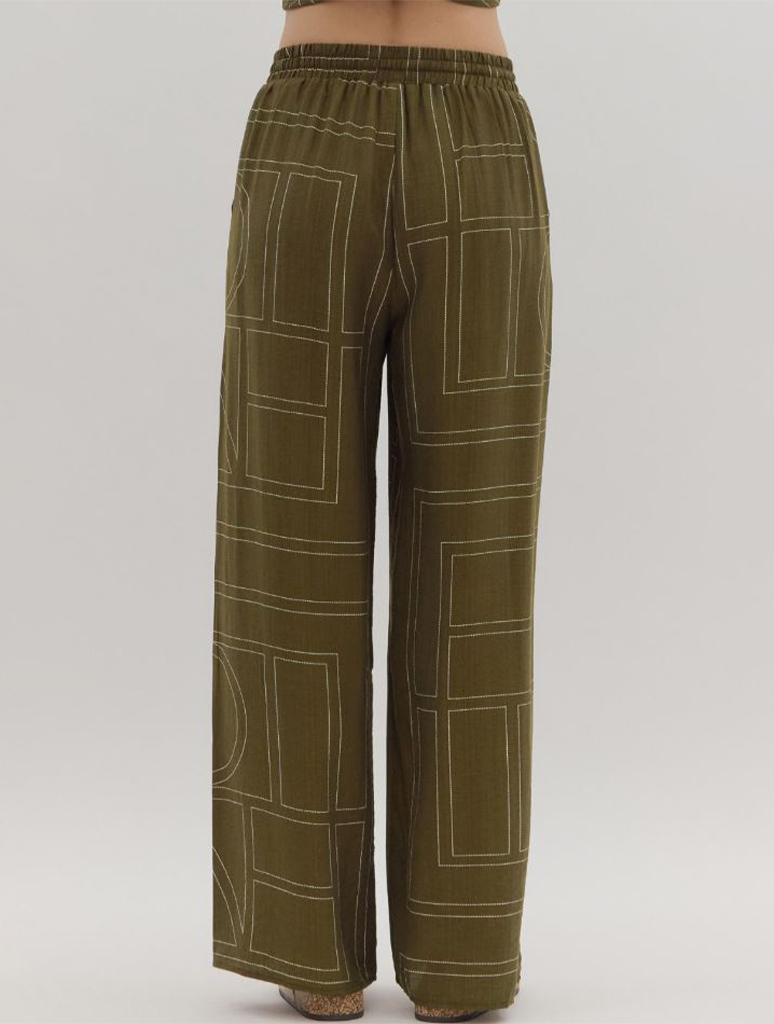 Abstract Pattern Wide Leg Pants