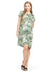 Fern Printed T-Shirt Dress With Pockets