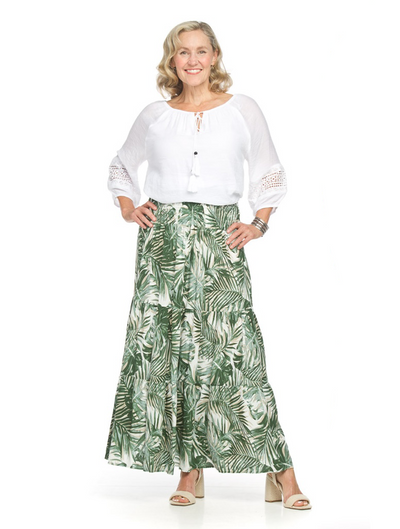 Leaf Convertible Tiered Maxi Skirt