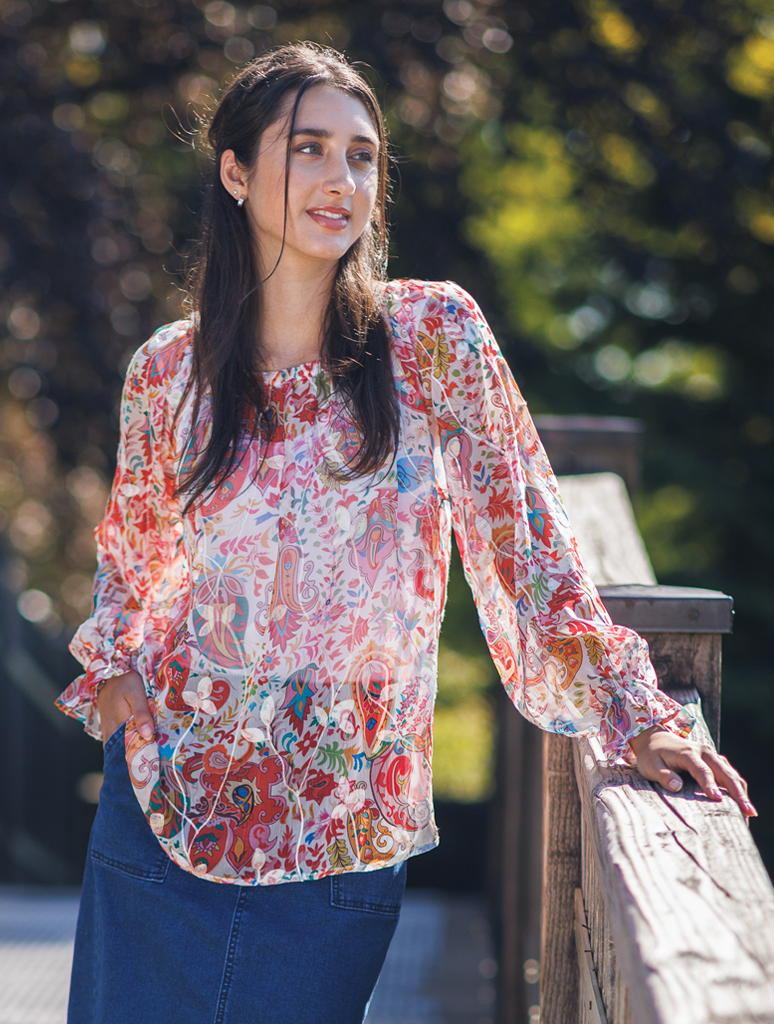 Floral Embroidered Paisley Off The Shoulder Top