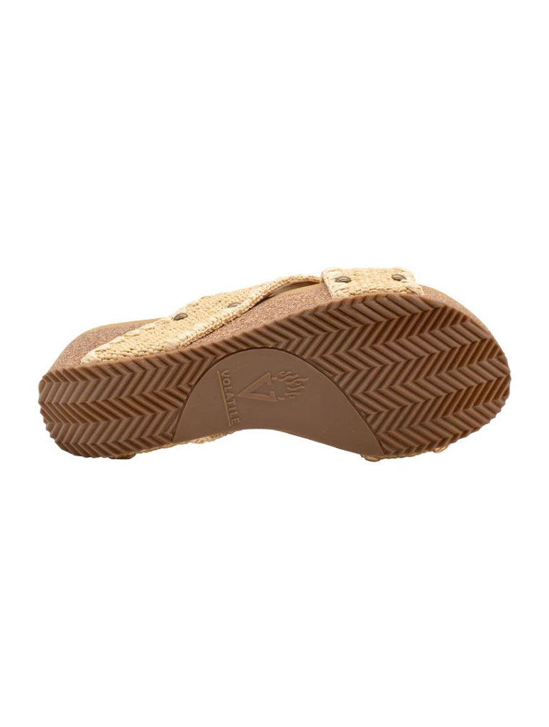 Volatile Antigua Woven Raffia Wedge Sandal