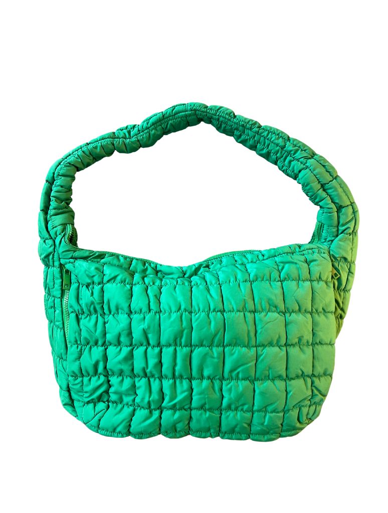 Large Quilted Bag in Kelly Green