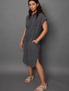 Aira Bubble Gauze Dolman Shirt Dress