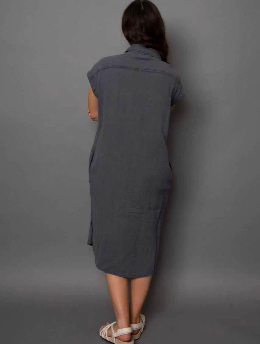 Aira Bubble Gauze Dolman Shirt Dress