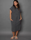 Aira Bubble Gauze Dolman Shirt Dress