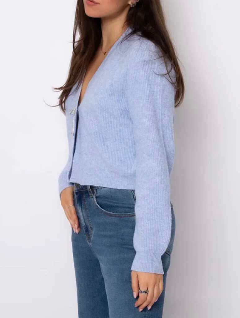 Ghana V-Neck Cardigan with Silver Bow