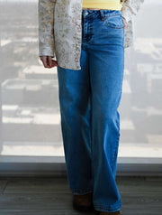 Brooklyn Mid Rise Wide Leg Jeans